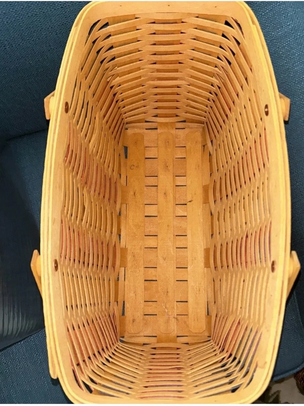 Longaberger 1998 Collectors Club 25th Anniversary Flag Basket Set Combo /2 Liner